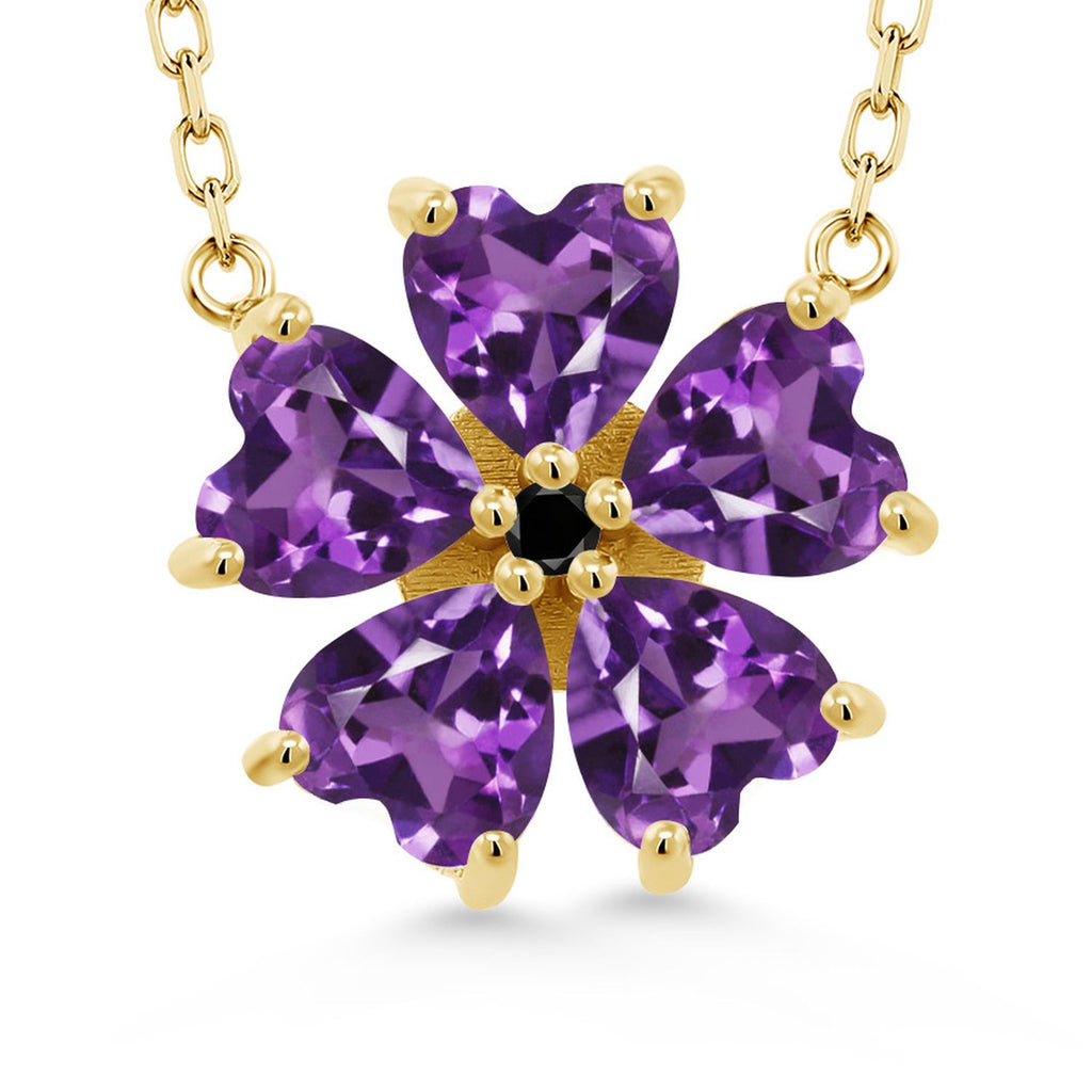 Amethyst - February_925 Yellow Gold Plated Silver_Necklace in 925 Yellow Gold Plated Silver