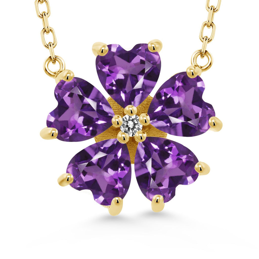 Amethyst - February_925 Yellow Gold Plated Silver_Necklace in 925 Yellow Gold Plated Silver