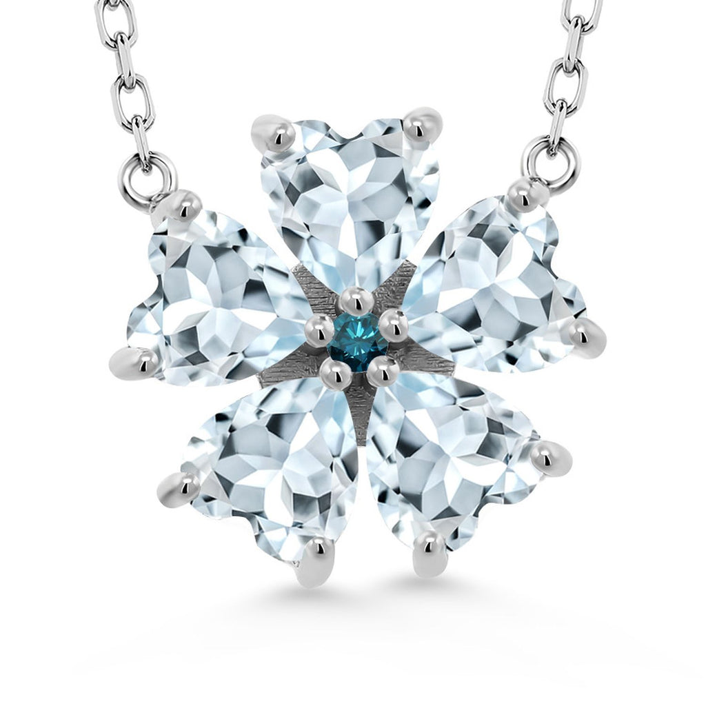 Aquamarine - March_925 Sterling Silver_Necklace in 925 Sterling Silver