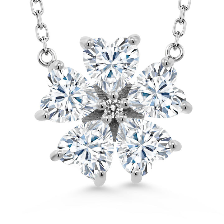 White Moissanite - April_925 Sterling Silver_Necklace in 925 Sterling Silver