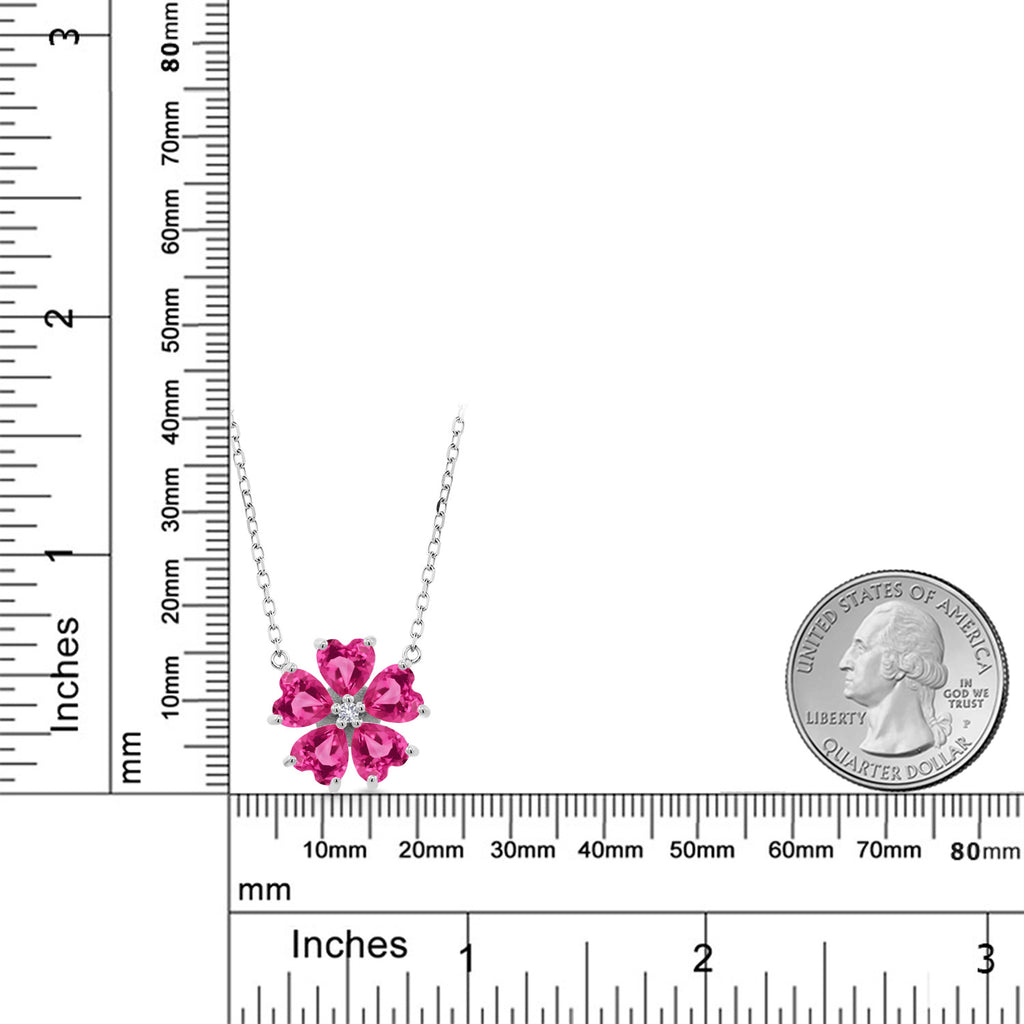Created Sapphire_925 Sterling Silver_Necklace in 925 Sterling Silver