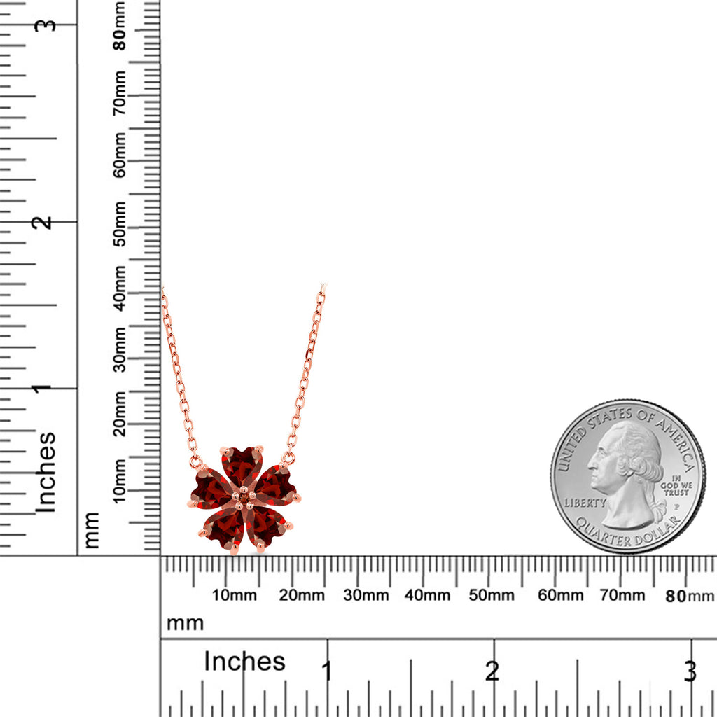 Garnet_925 Rose Gold Plated Silver_Necklace in 925 Rose Gold Plated Silver