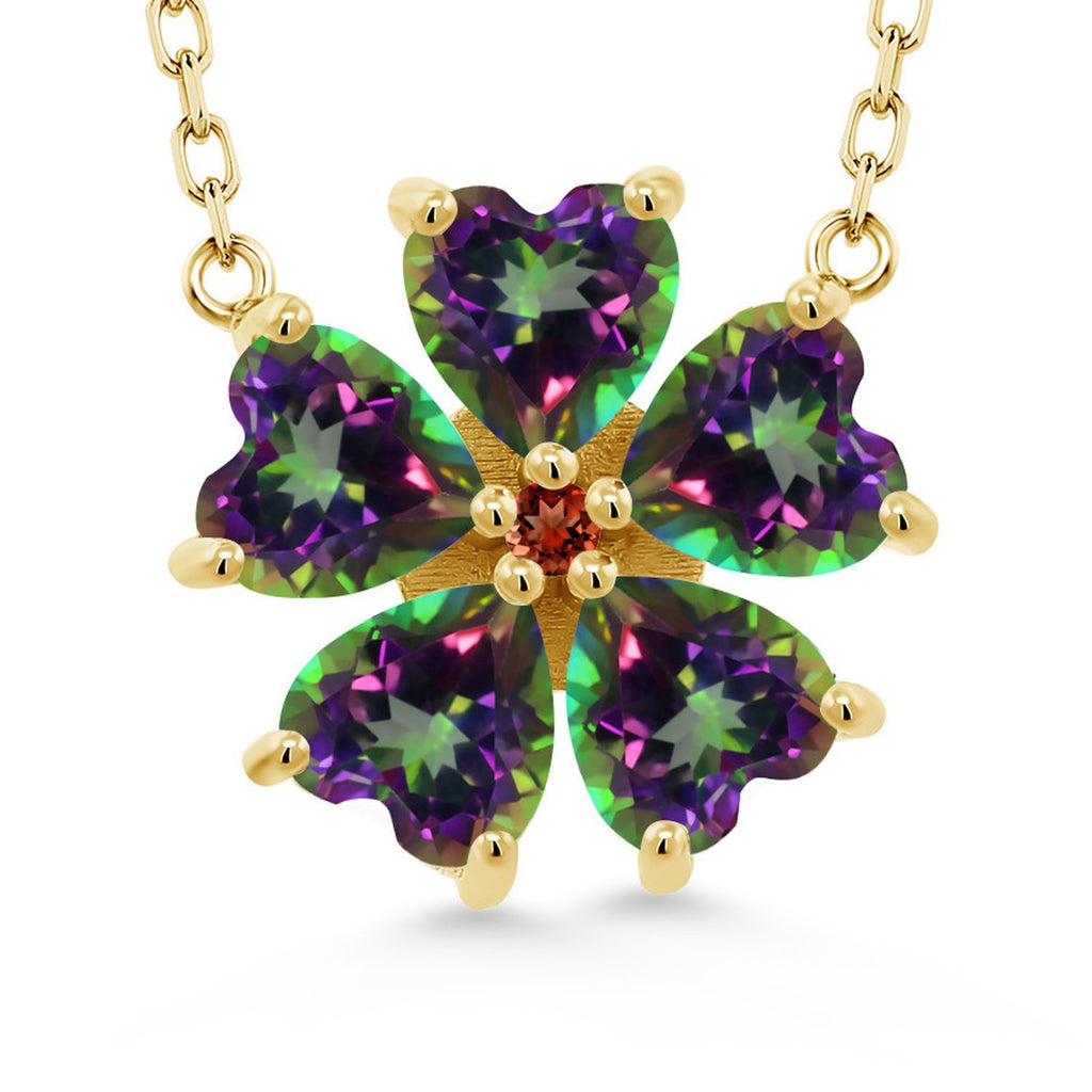Green Mystic Topaz_925 Yellow Gold Plated Silver_Necklace in 925 Yellow Gold Plated Silver