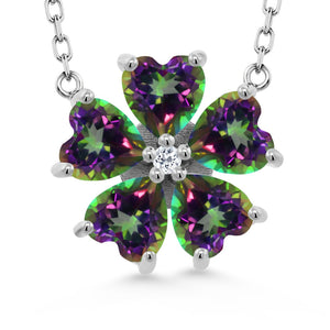 Mystic Topaz and Topaz_925 Sterling Silver_Necklace in 925 Sterling Silver