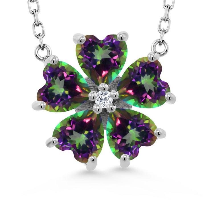 Mystic Topaz and Topaz_925 Sterling Silver_Necklace in 925 Sterling Silver