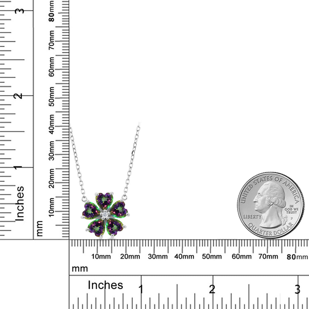 Mystic Topaz and Topaz_925 Sterling Silver_Necklace in 925 Sterling Silver