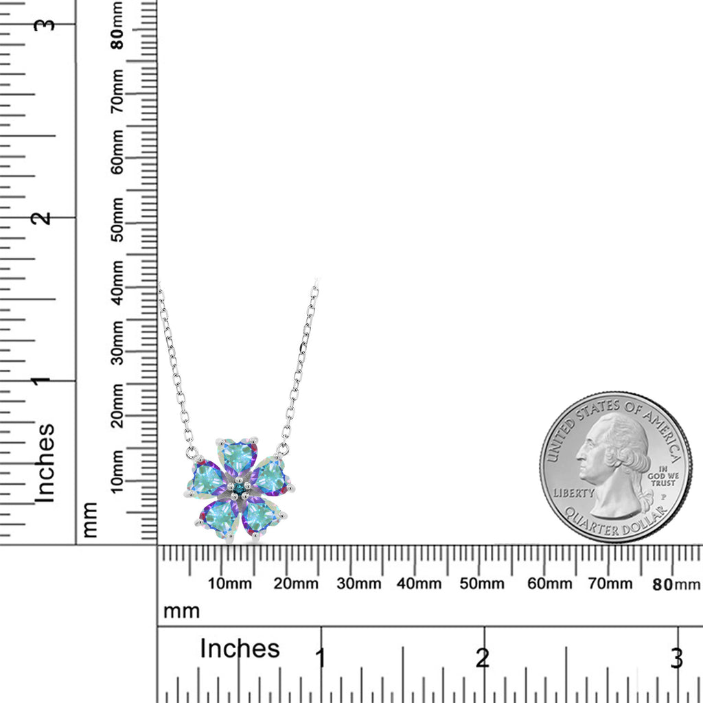 Mystic Topaz and Diamond_925 Sterling Silver_Necklace in 925 Sterling Silver