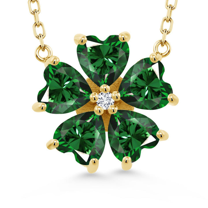 Nano Emerald - May_925 Yellow Gold Plated Silver_Necklace in 925 Yellow Gold Plated Silver