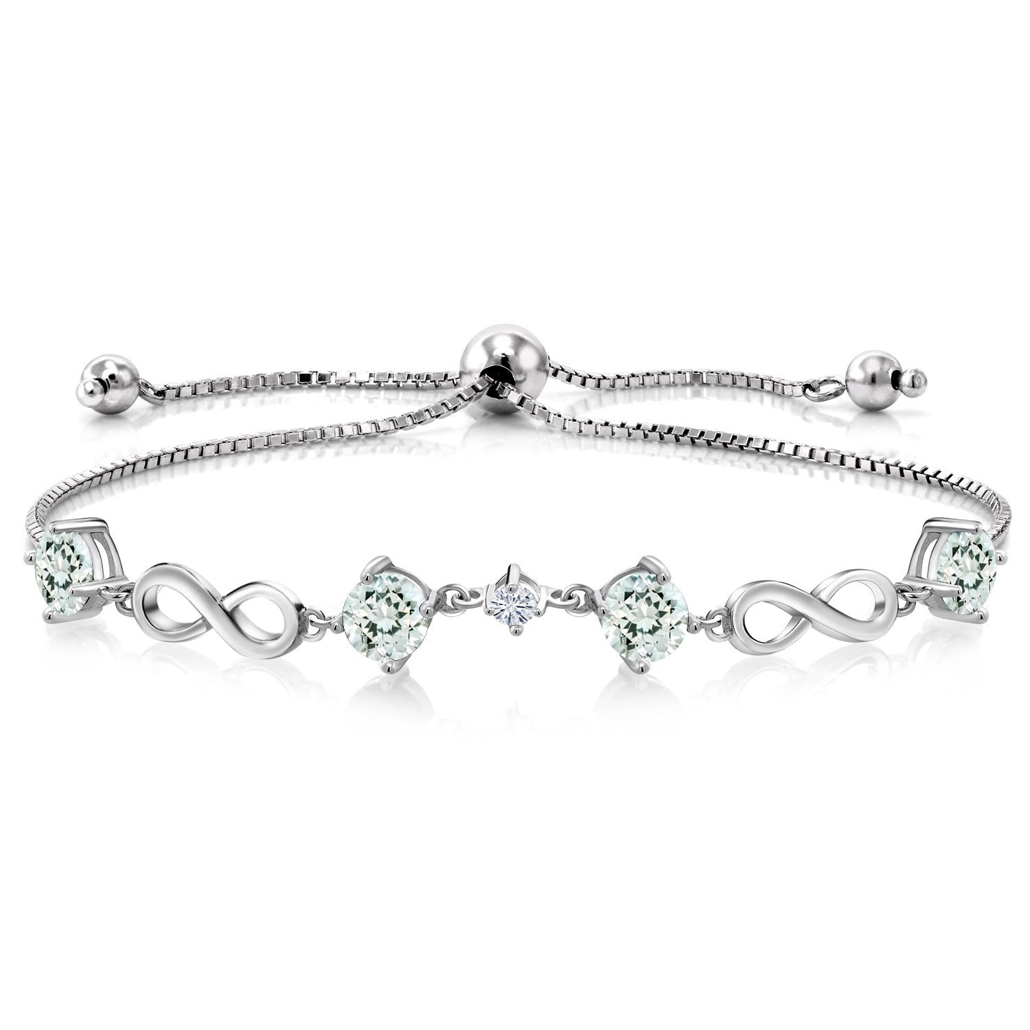 Aquamarine - March_Bracelet in 925 Sterling Silver