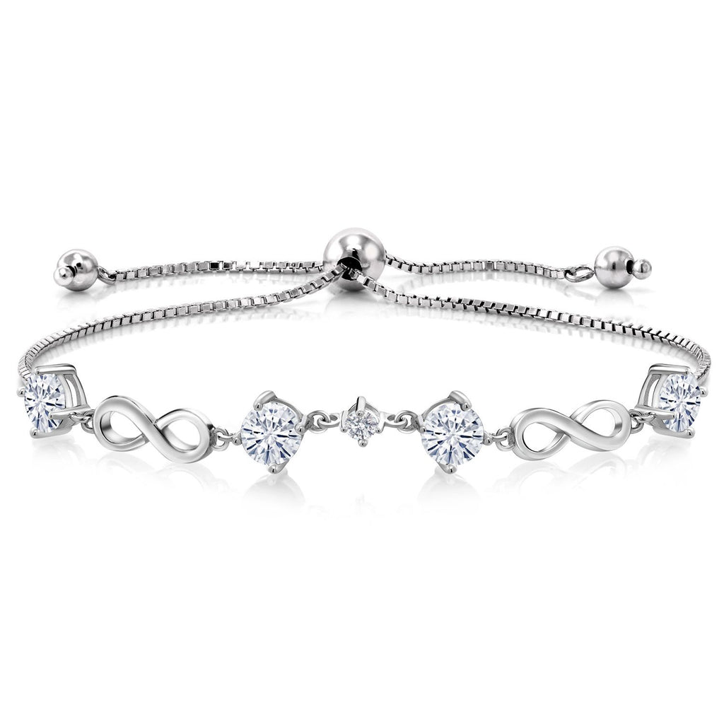 White Moissanite - April_Bracelet in 925 Sterling Silver