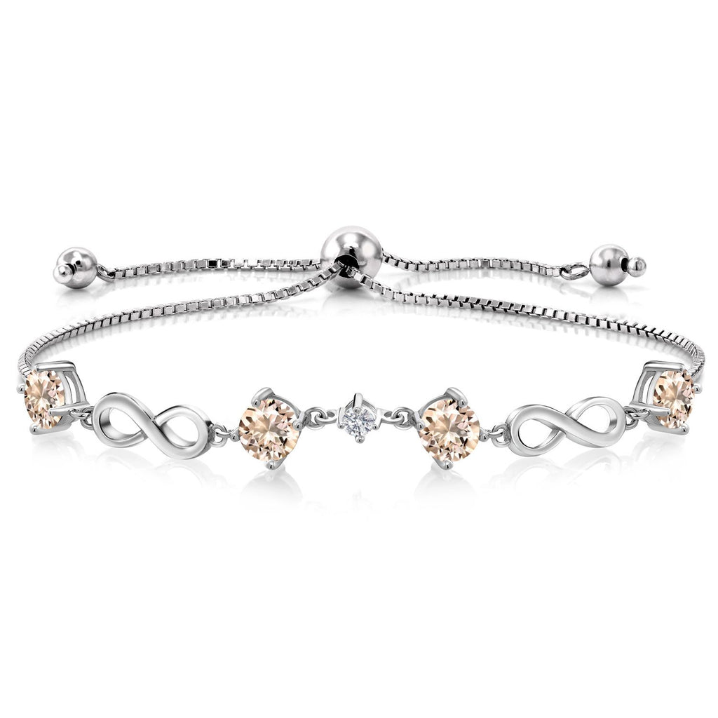 Morganite - October_Bracelet in 925 Sterling Silver