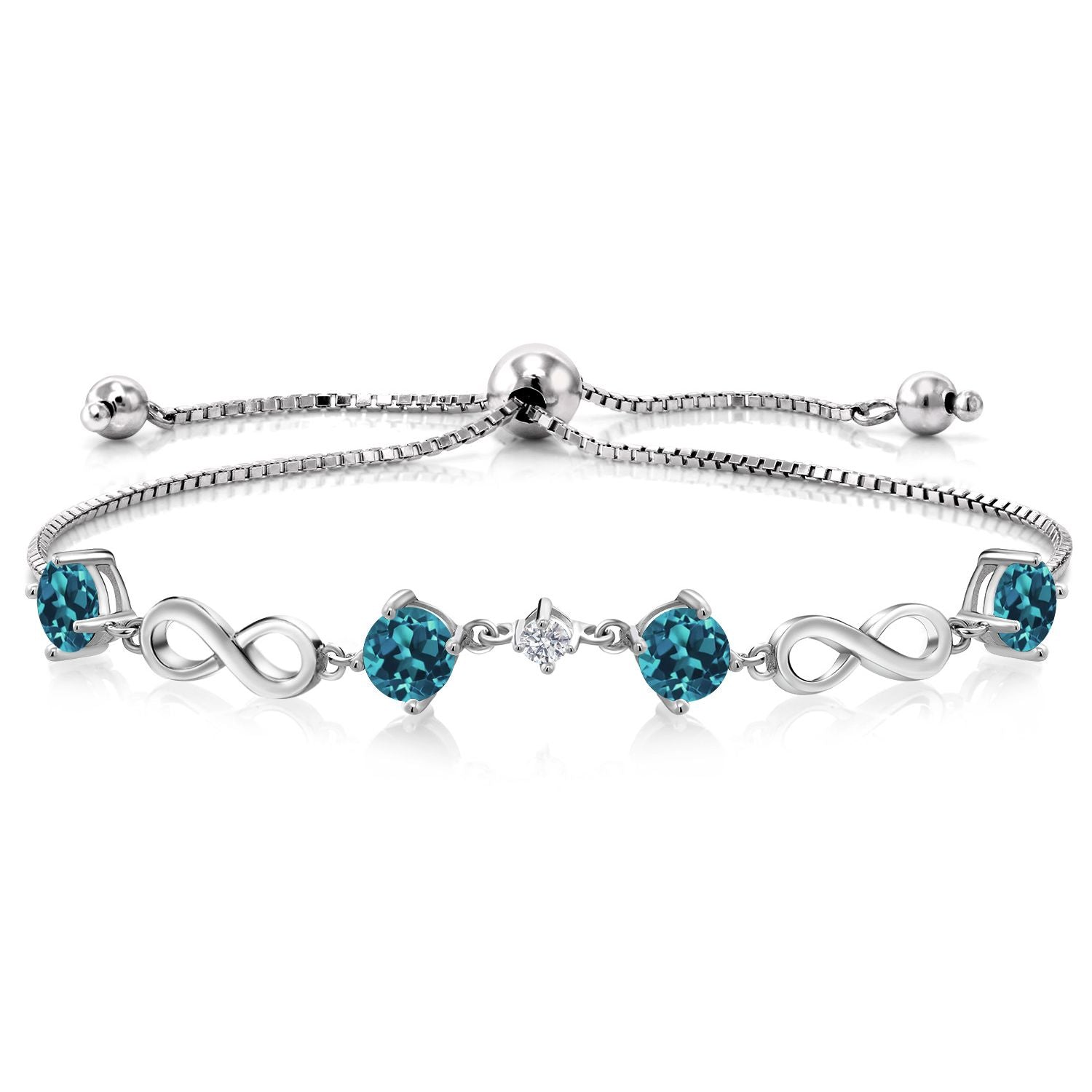 London Blue Topaz - November_Bracelet in 925 Sterling Silver