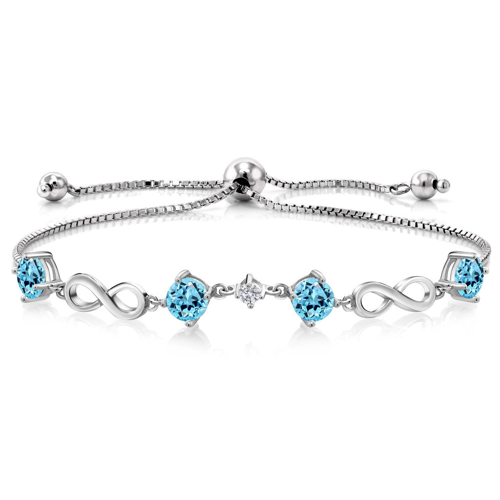 Swiss Blue Topaz - November_Bracelet in 925 Sterling Silver