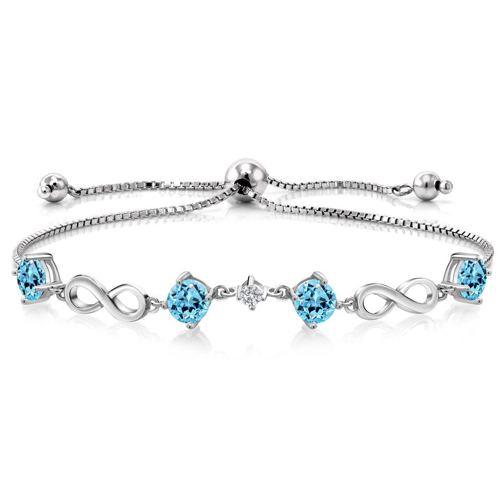 Swiss Blue Topaz - November_Bracelet in 925 Sterling Silver