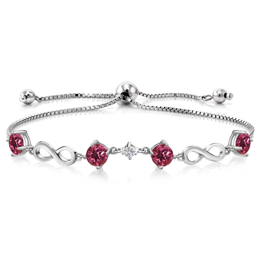 Pink Tourmaline - October_Bracelet in 925 Sterling Silver