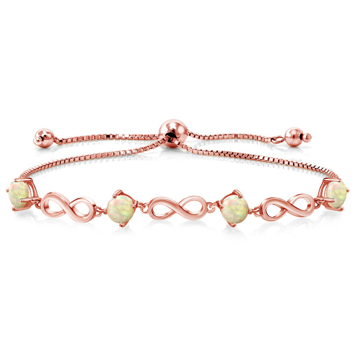 Ethiopian Opal-Cabochon - October_Bracelet in 925 Rose Gold Plated Silver