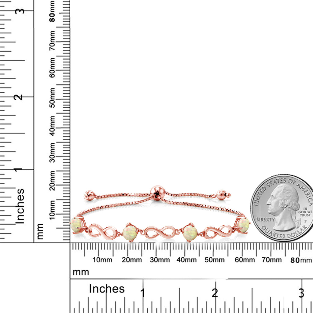 Ethiopian Opal-Cabochon - October_Bracelet in 925 Rose Gold Plated Silver