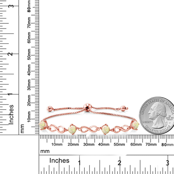 Ethiopian Opal-Cabochon - October_Bracelet in 925 Rose Gold Plated Silver