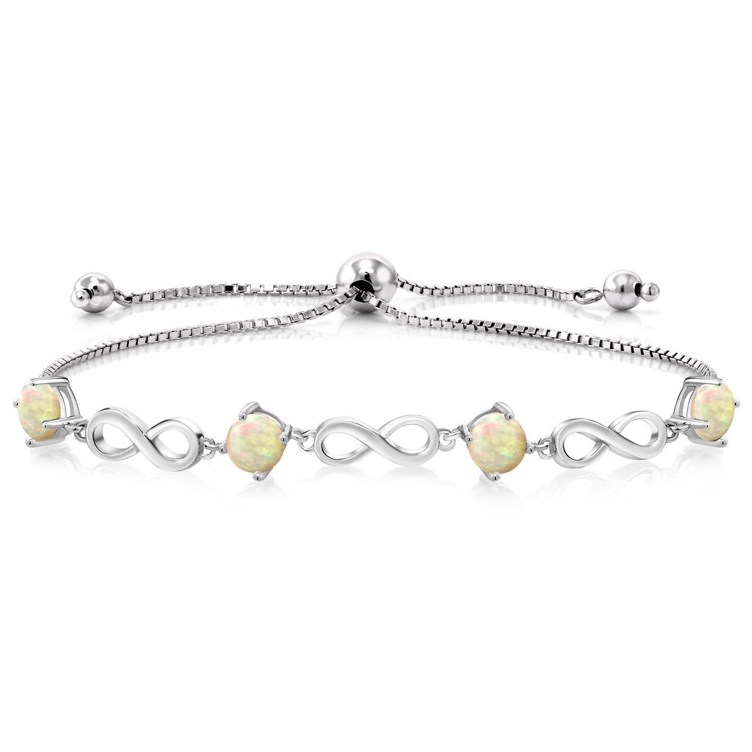 Ethiopian Opal-Cabochon - October_Bracelet in 925 Sterling Silver