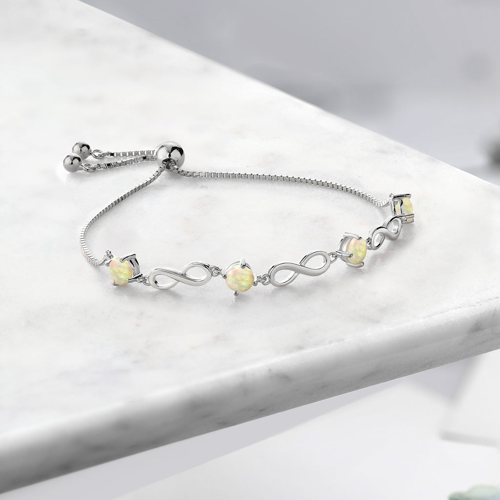 Ethiopian Opal-Cabochon - October_Bracelet in 925 Sterling Silver