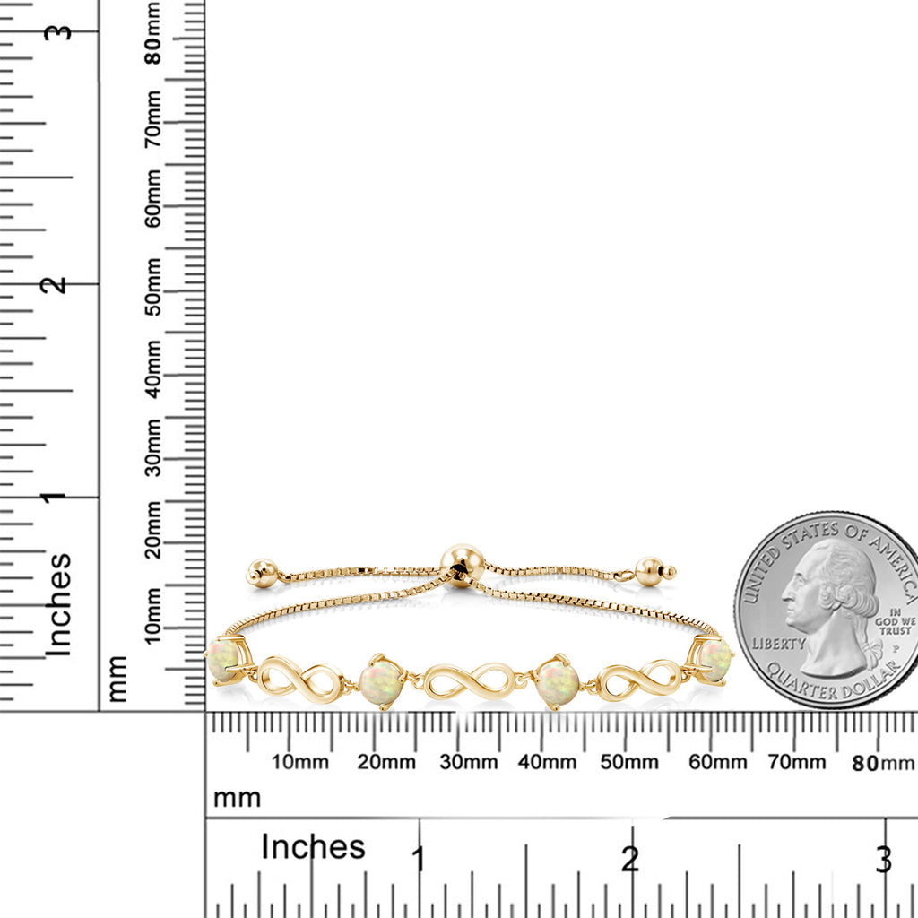 Ethiopian Opal-Cabochon - October_Bracelet in 925 Yellow Gold Plated Silver