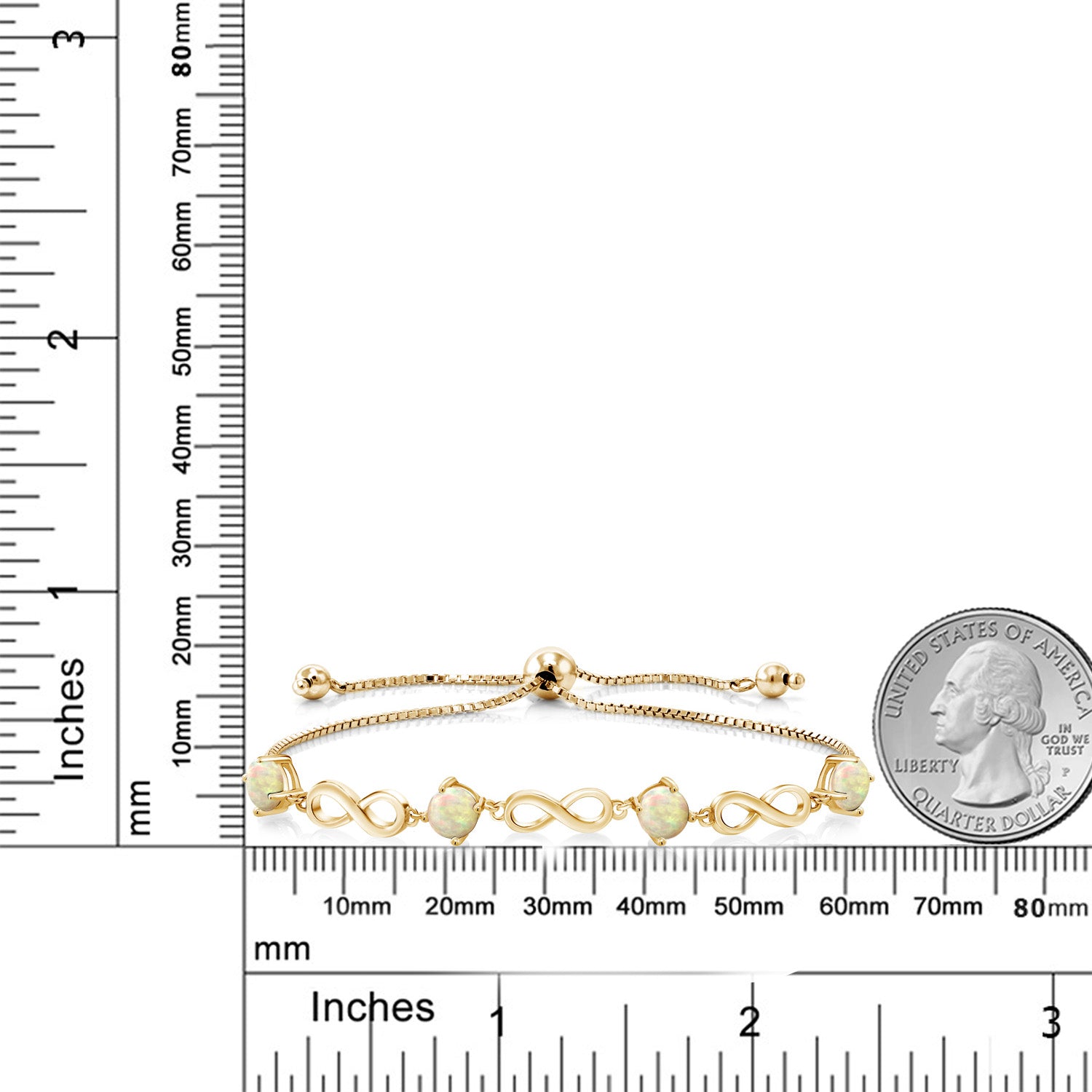 Ethiopian Opal-Cabochon - October_Bracelet in 925 Yellow Gold Plated Silver