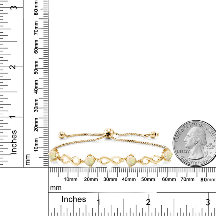 Ethiopian Opal-Cabochon - October_Bracelet in 925 Yellow Gold Plated Silver