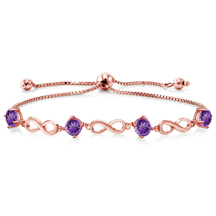 Amethyst - February_Bracelet in 925 Rose Gold Plated Silver