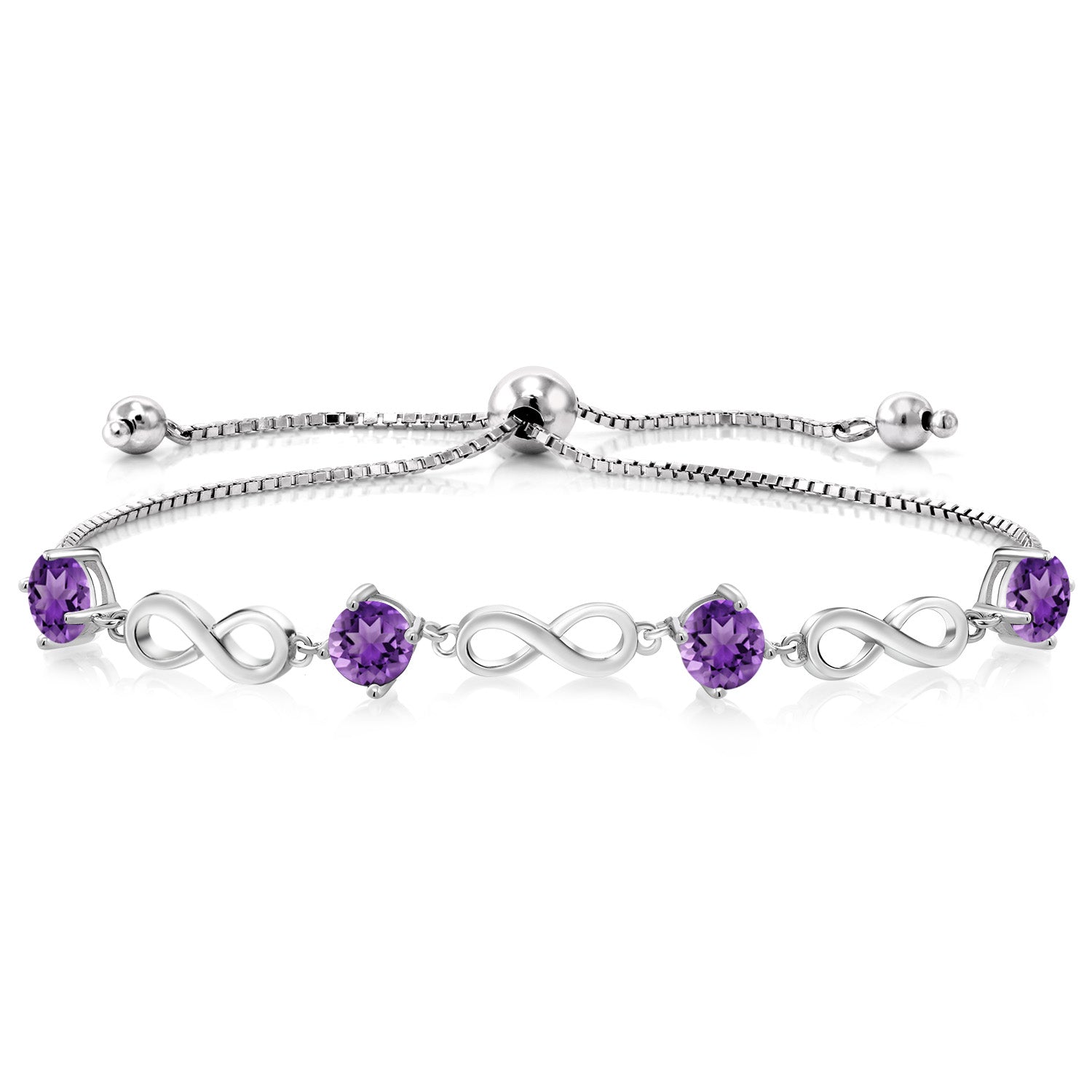 Amethyst - February_Bracelet in 925 Sterling Silver