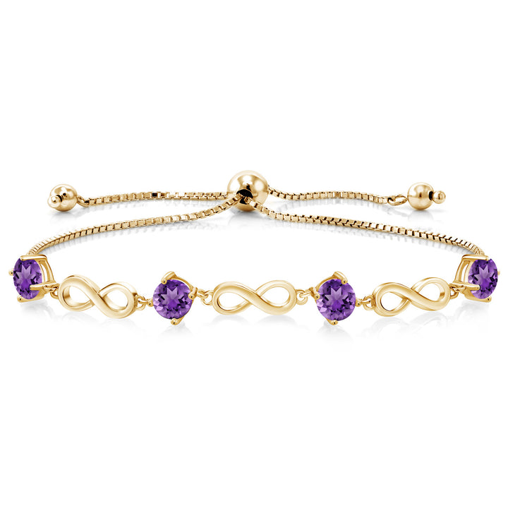 Amethyst - February_Bracelet in 925 Yellow Gold Plated Silver