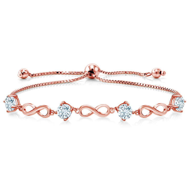 Aquamarine - March_Bracelet in 925 Rose Gold Plated Silver