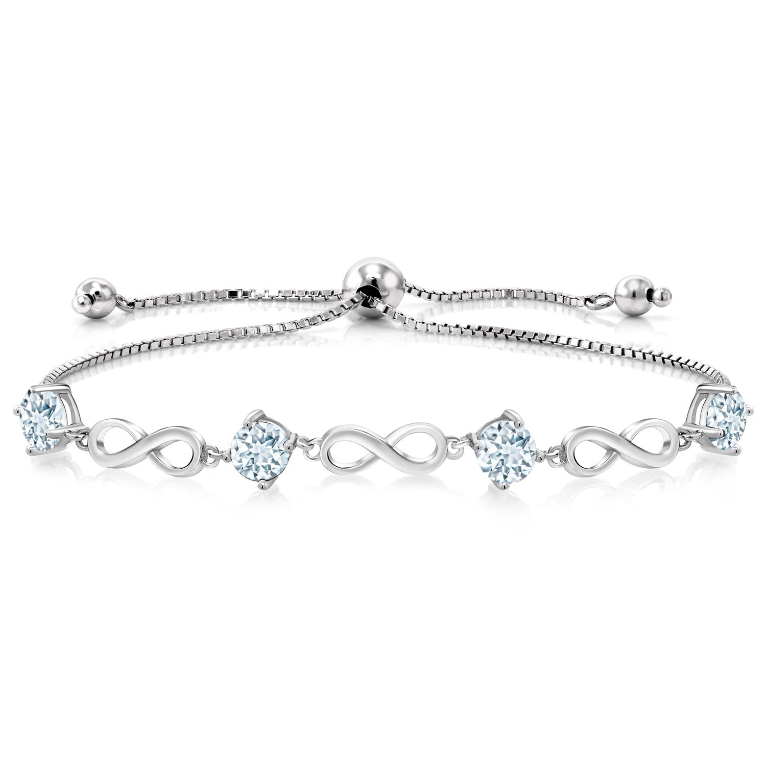 Aquamarine - March_Bracelet in 925 Sterling Silver