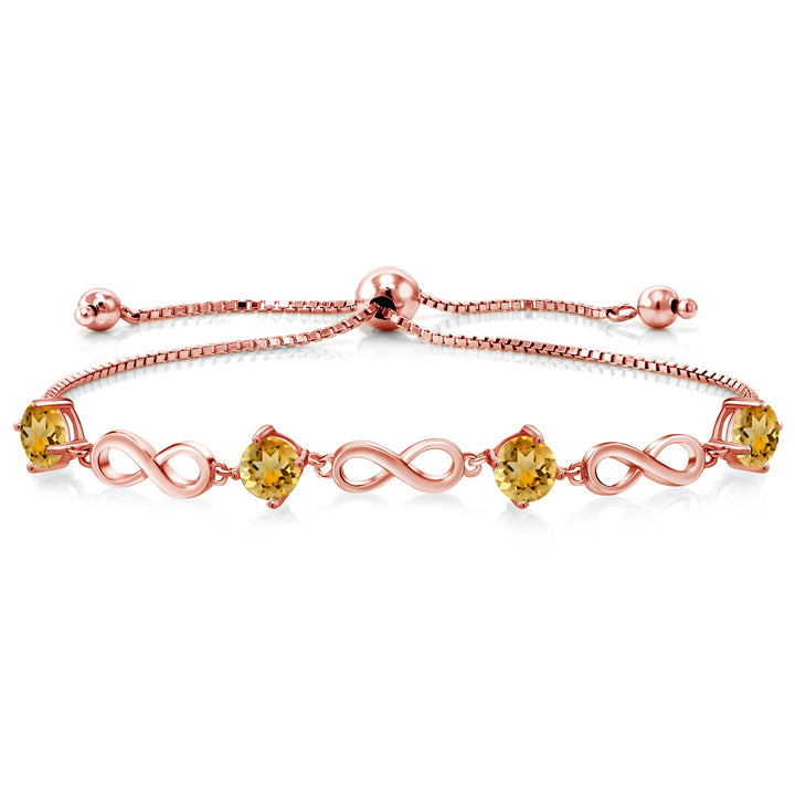 Citrine - November_Bracelet in 925 Rose Gold Plated Silver