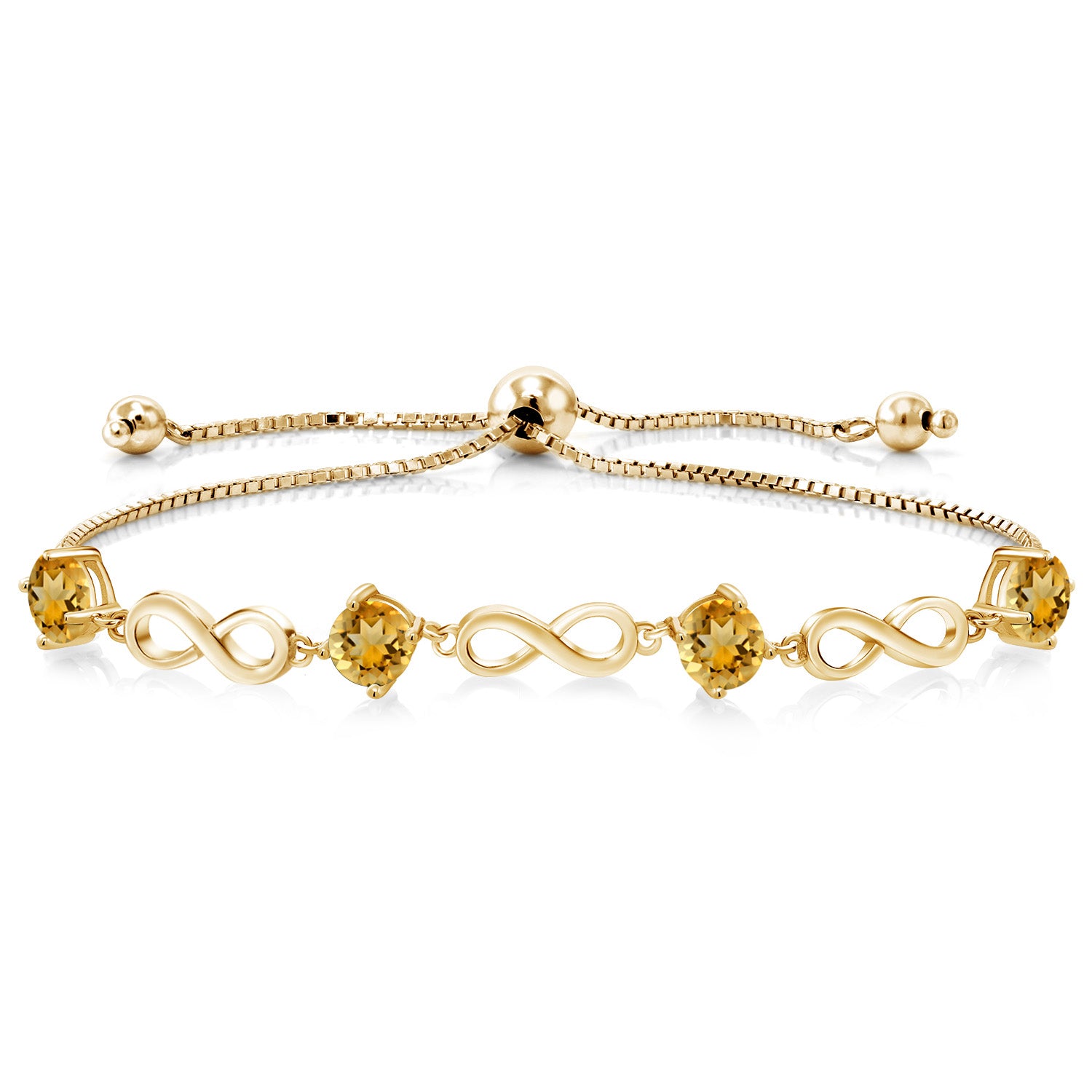 Citrine - November_Bracelet in 925 Yellow Gold Plated Silver