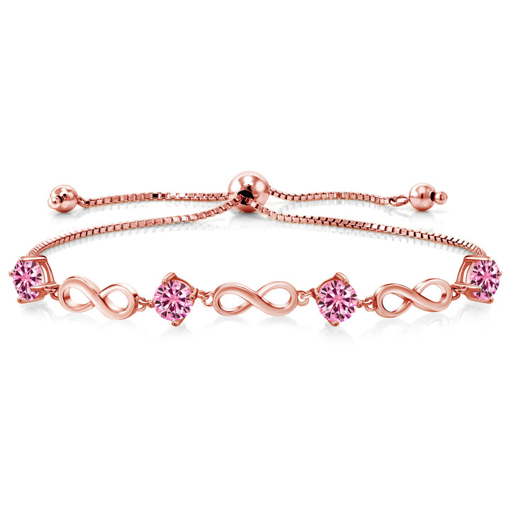 Pink Moissanite - April_Bracelet in 925 Rose Gold Plated Silver