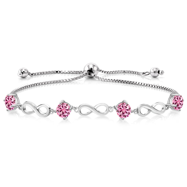 Pink Moissanite - April_Bracelet in 925 Sterling Silver
