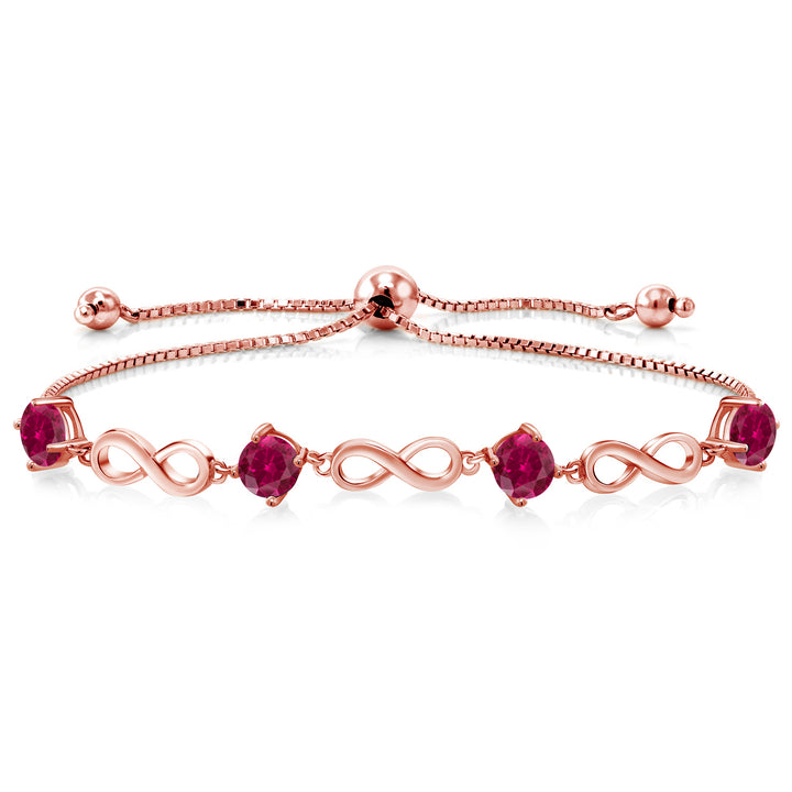 Created Ruby - July_Bracelet in 925 Rose Gold Plated Silver