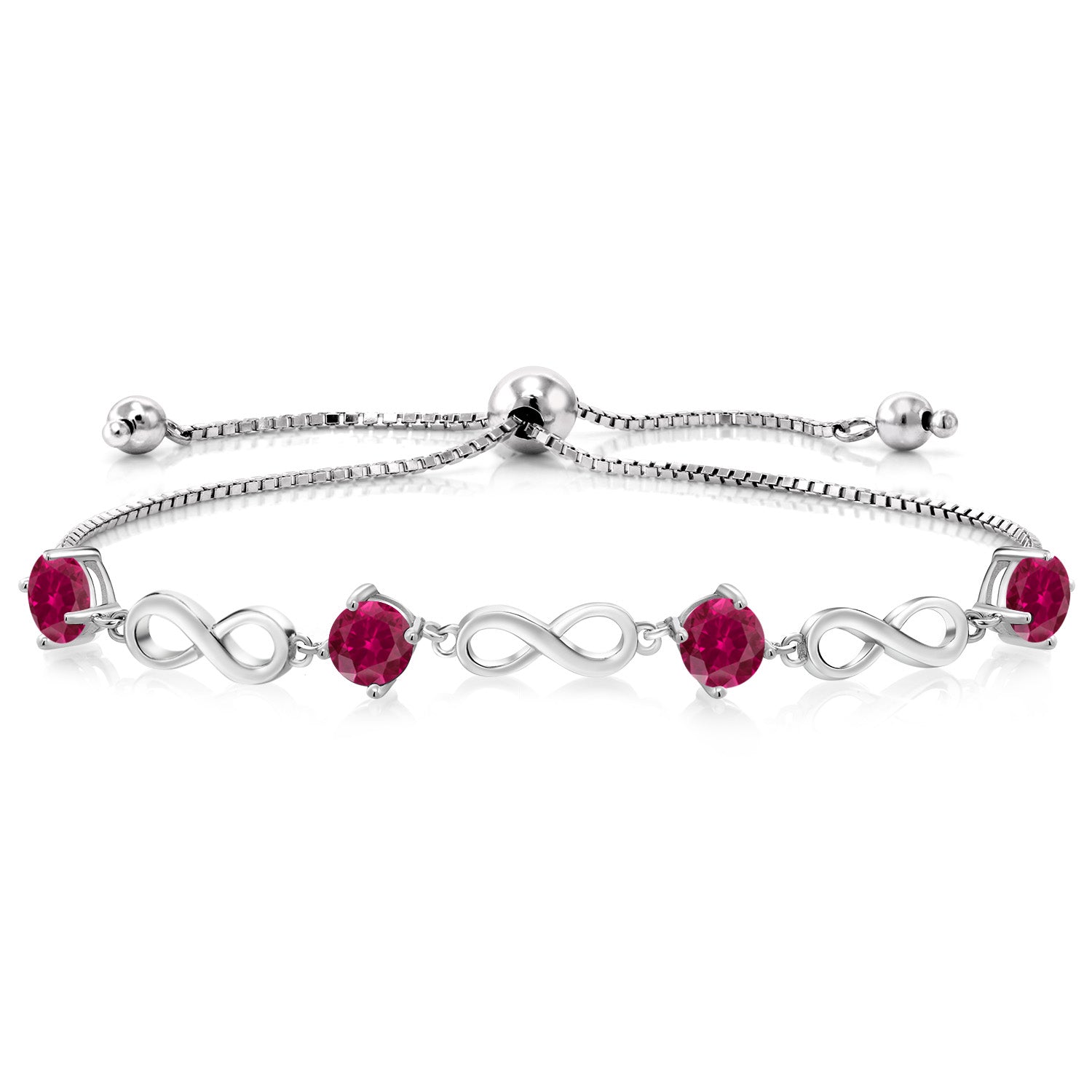 Created Ruby - July_Bracelet in 925 Sterling Silver