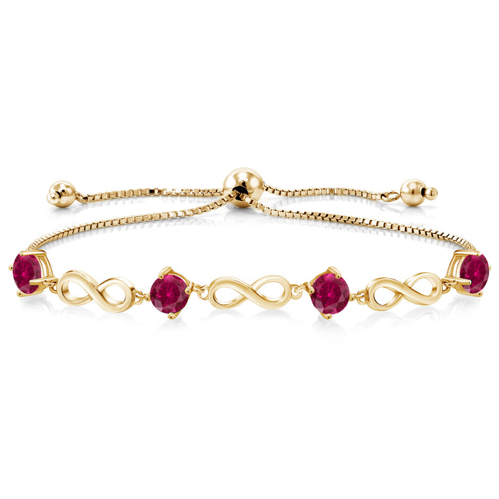 Created Ruby - July_Bracelet in 925 Yellow Gold Plated Silver