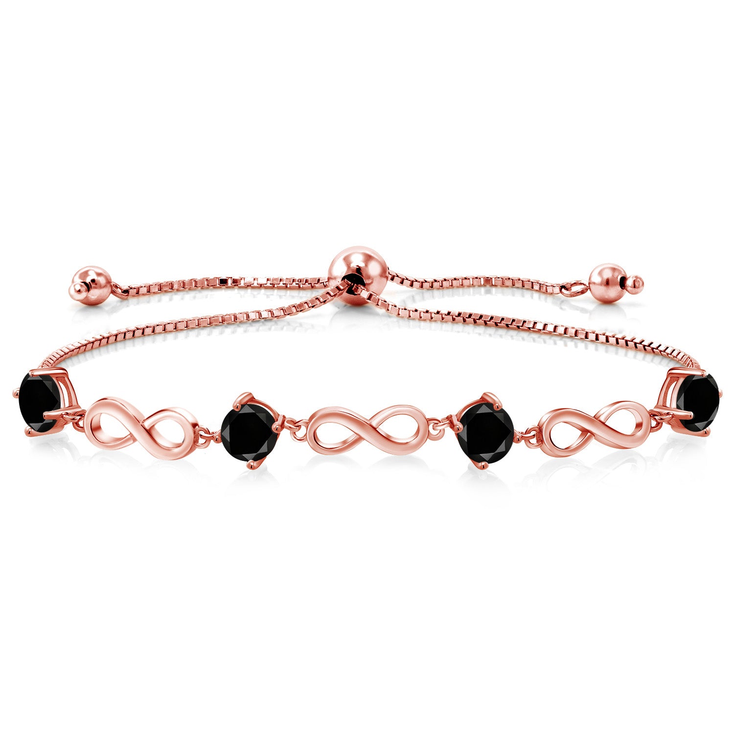 Black Diamond - April_Bracelet in 925 Rose Gold Plated Silver