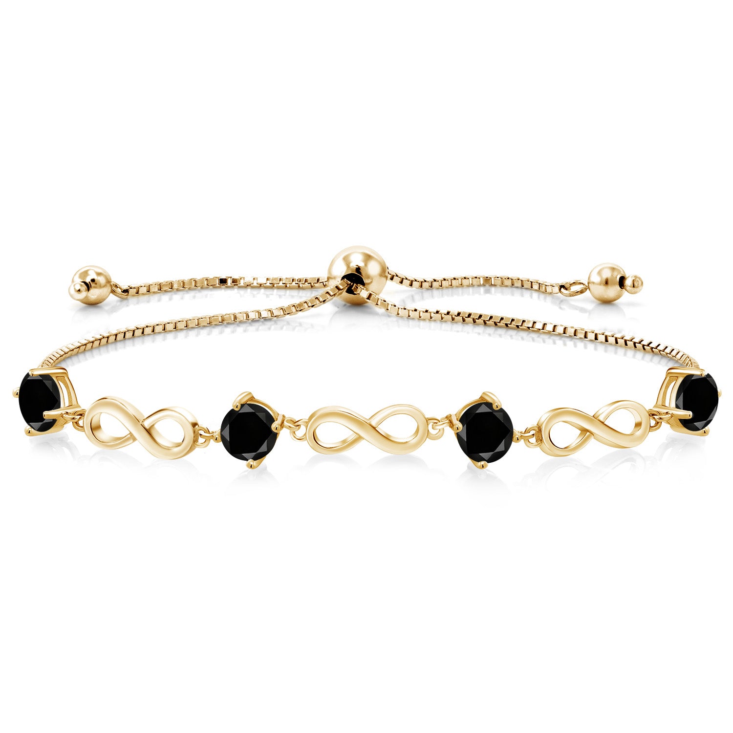 Black Diamond - April_Bracelet in 925 Yellow Gold Plated Silver