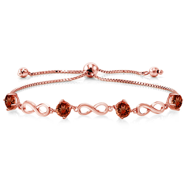 Garnet - January_Bracelet in 925 Rose Gold Plated Silver