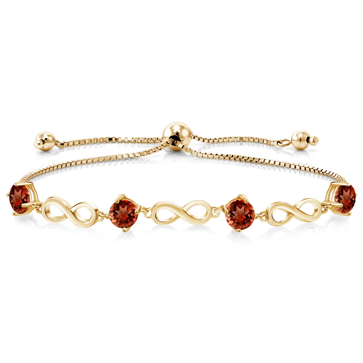 Garnet - January_Bracelet in 925 Yellow Gold Plated Silver