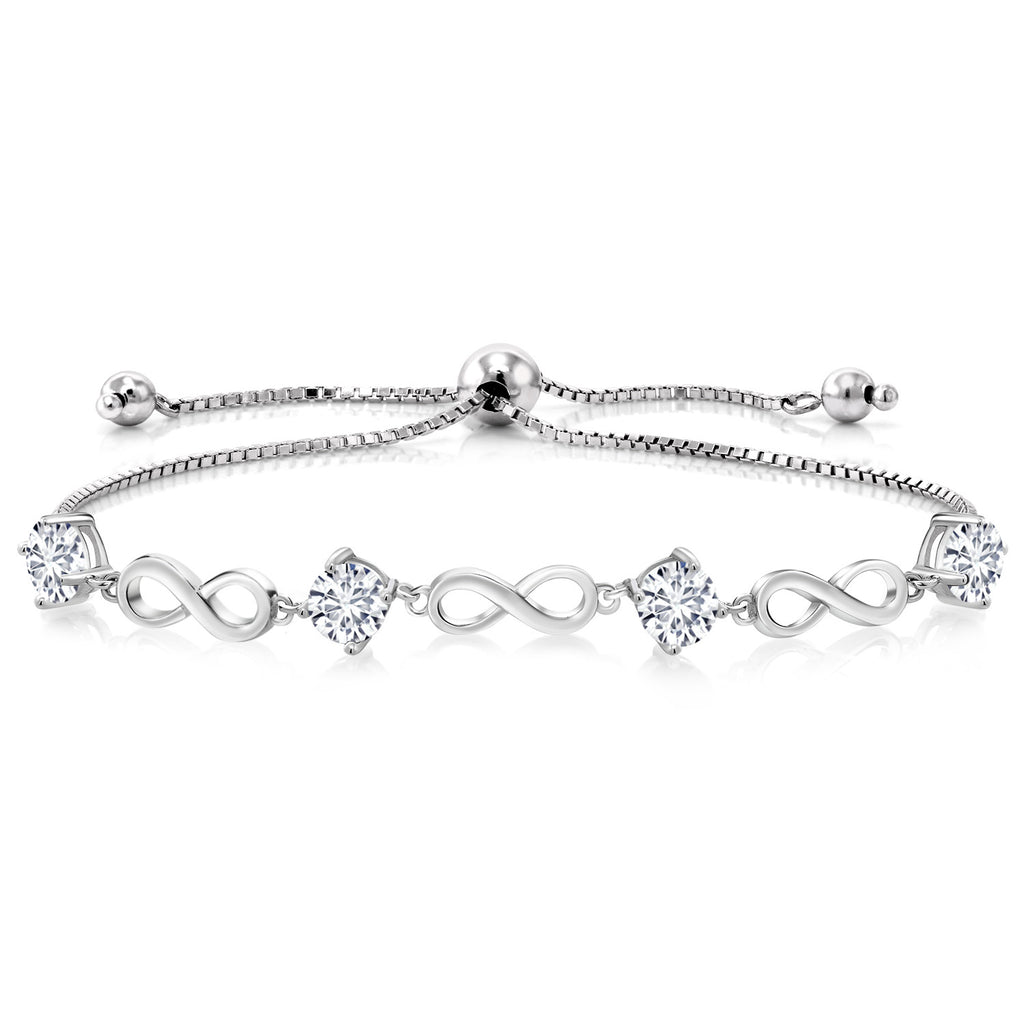 White Lab Grown Diamond - April_Bracelet in 925 Sterling Silver