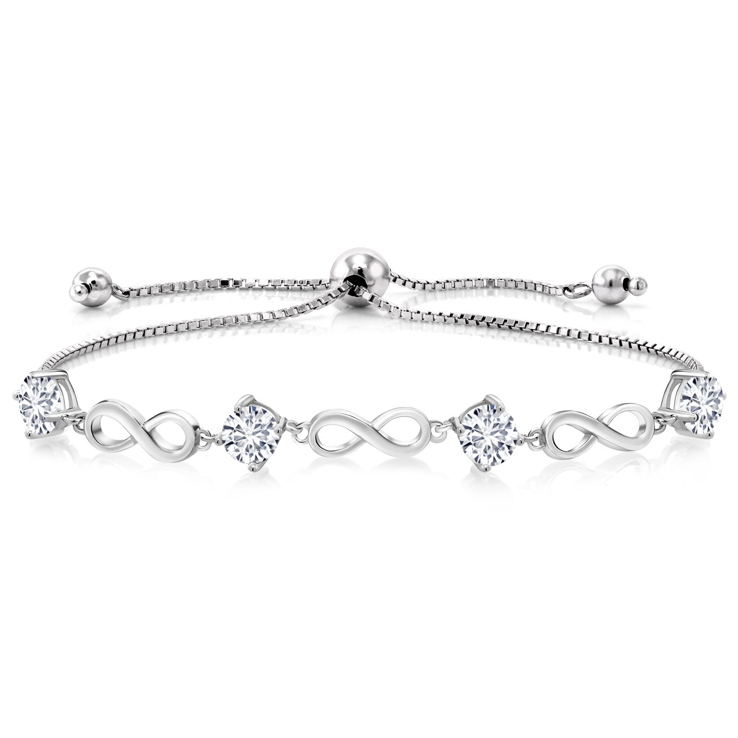 White Lab Grown Diamond - April_Bracelet in 925 Sterling Silver