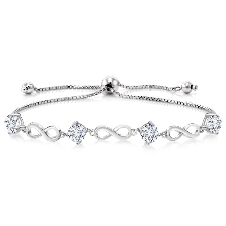 White Lab Grown Diamond - April_Bracelet in 925 Sterling Silver