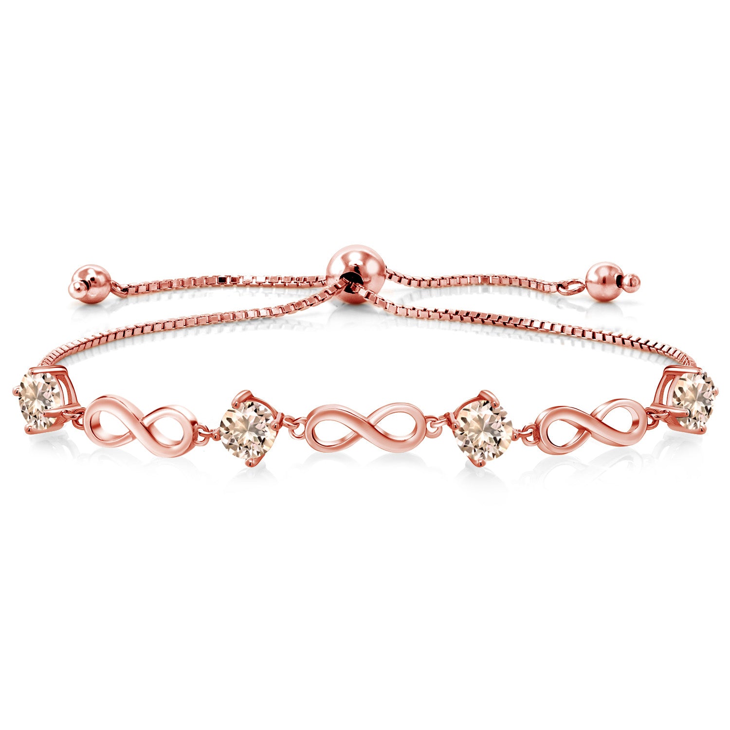 Morganite - October_Bracelet in 925 Rose Gold Plated Silver
