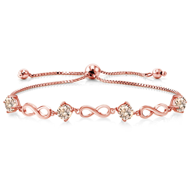Morganite - October_Bracelet in 925 Rose Gold Plated Silver