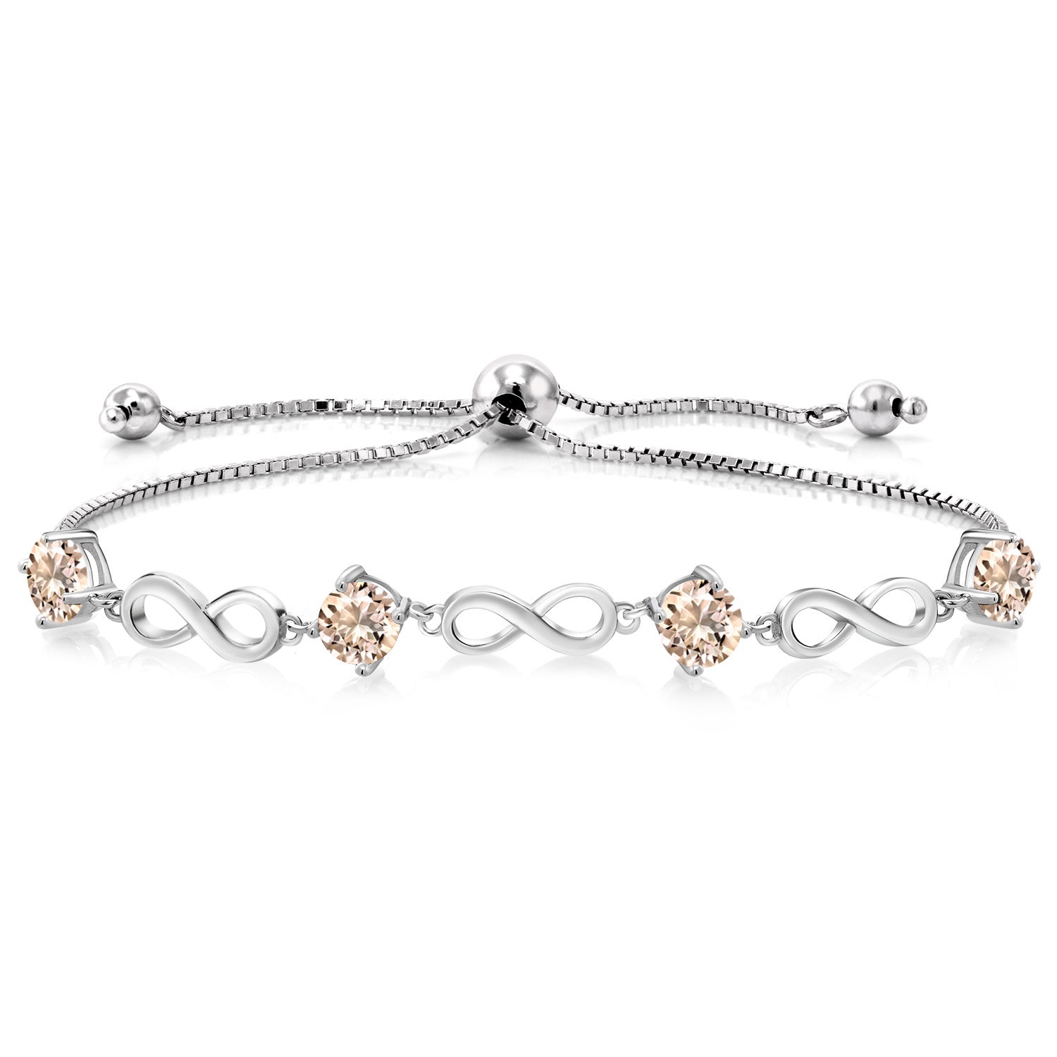Morganite - October_Bracelet in 925 Sterling Silver