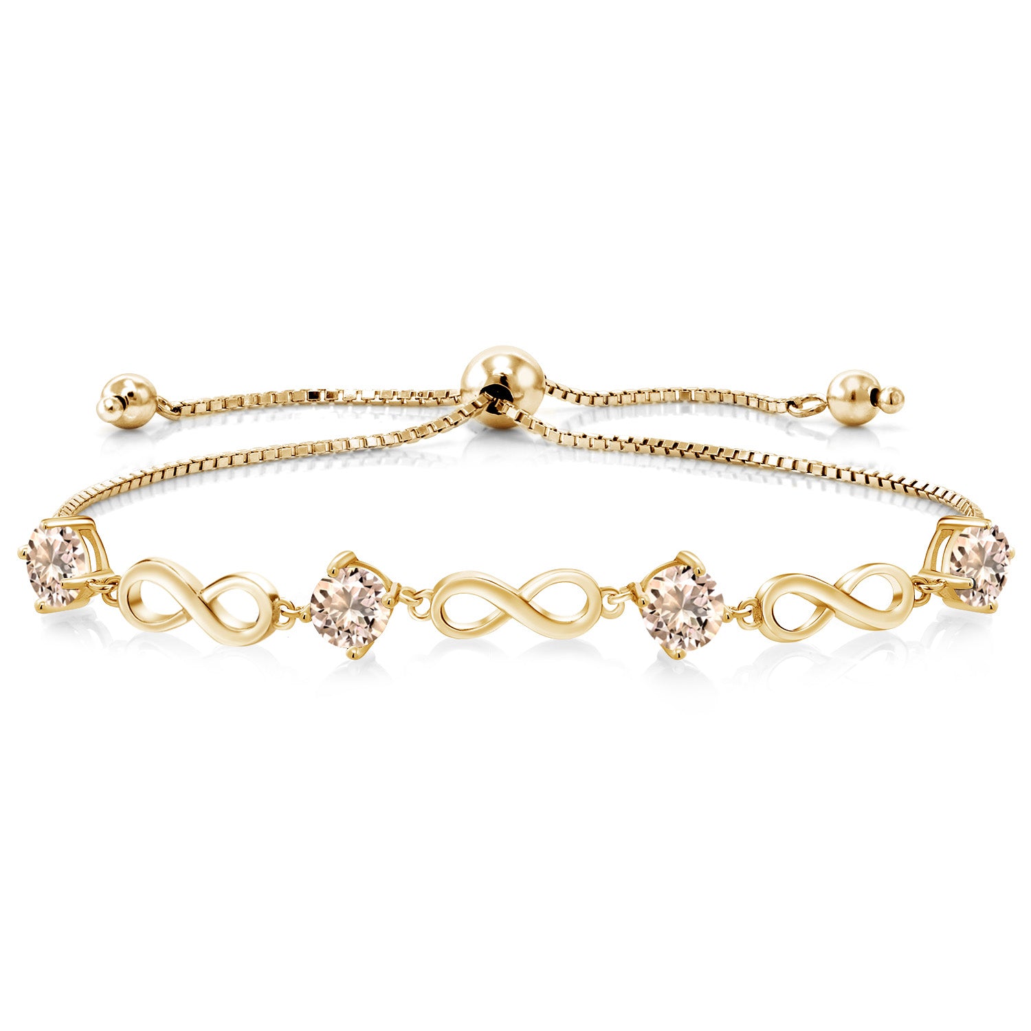 Morganite - October_Bracelet in 925 Yellow Gold Plated Silver